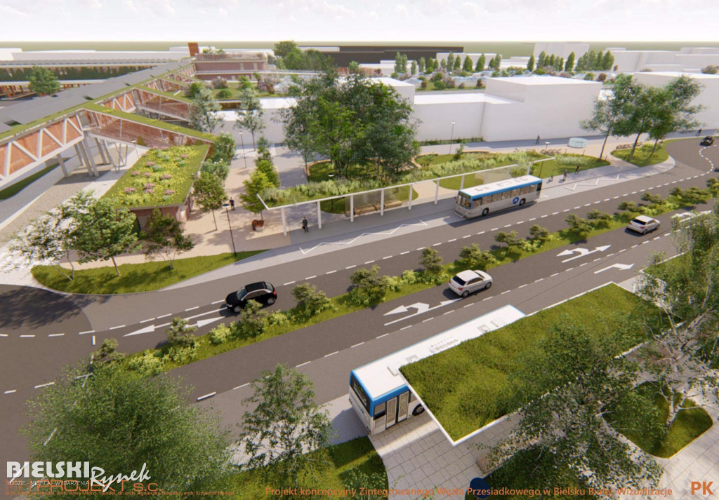 Wizualizacja centrum przesiadkowego w Bielsku-Białej