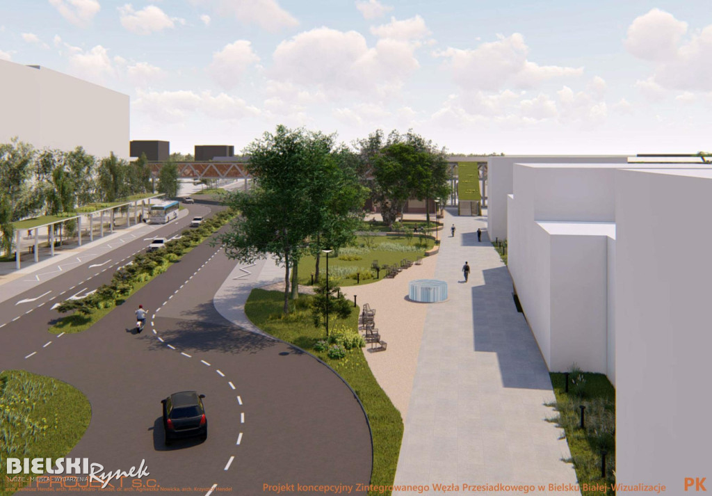 Wizualizacja centrum przesiadkowego w Bielsku-Białej