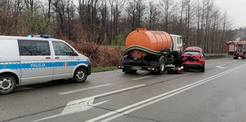 Wypadek na ulicy Bielskiej w Świętoszówce