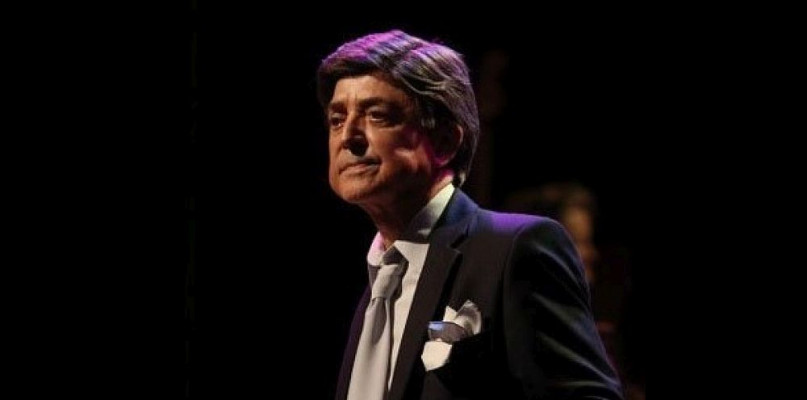 Jerzy Połomski w Teatrze Polskim podczas koncertu jubileuszowego Marii Koterbskiej 2014 r.