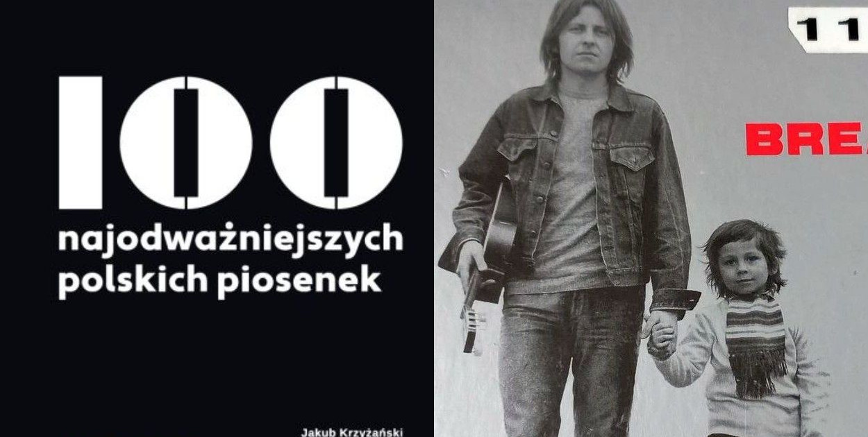 Okładka książki „100 najodważniejszych polskich piosenek” i obwoluta płyty z 1971 r. Blues-Breakout