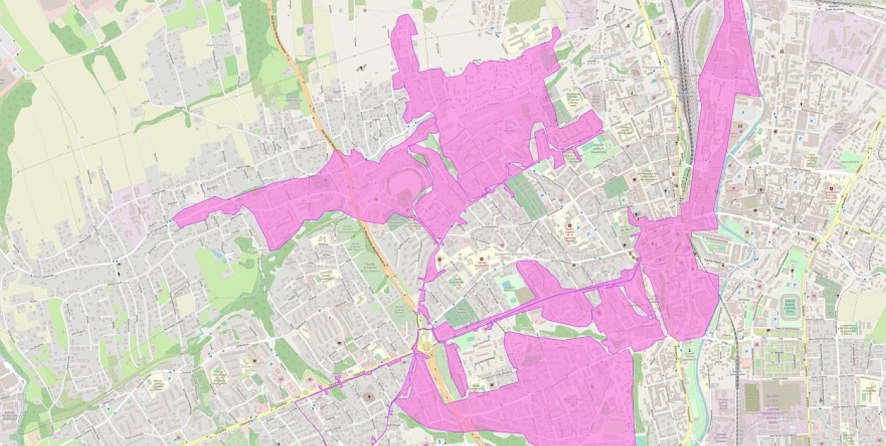 Mapa obszaru zanieczyszczenia wody