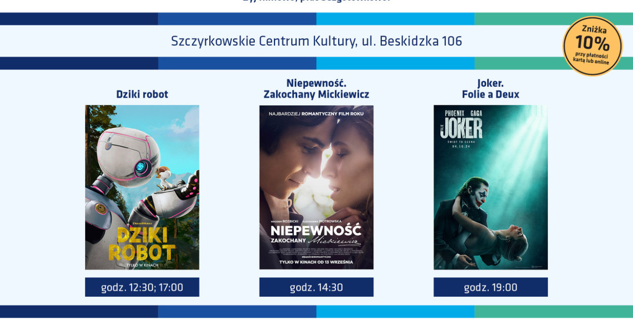 Bezgotówkowe Kino Objazdowe 19 października w Szczyrku