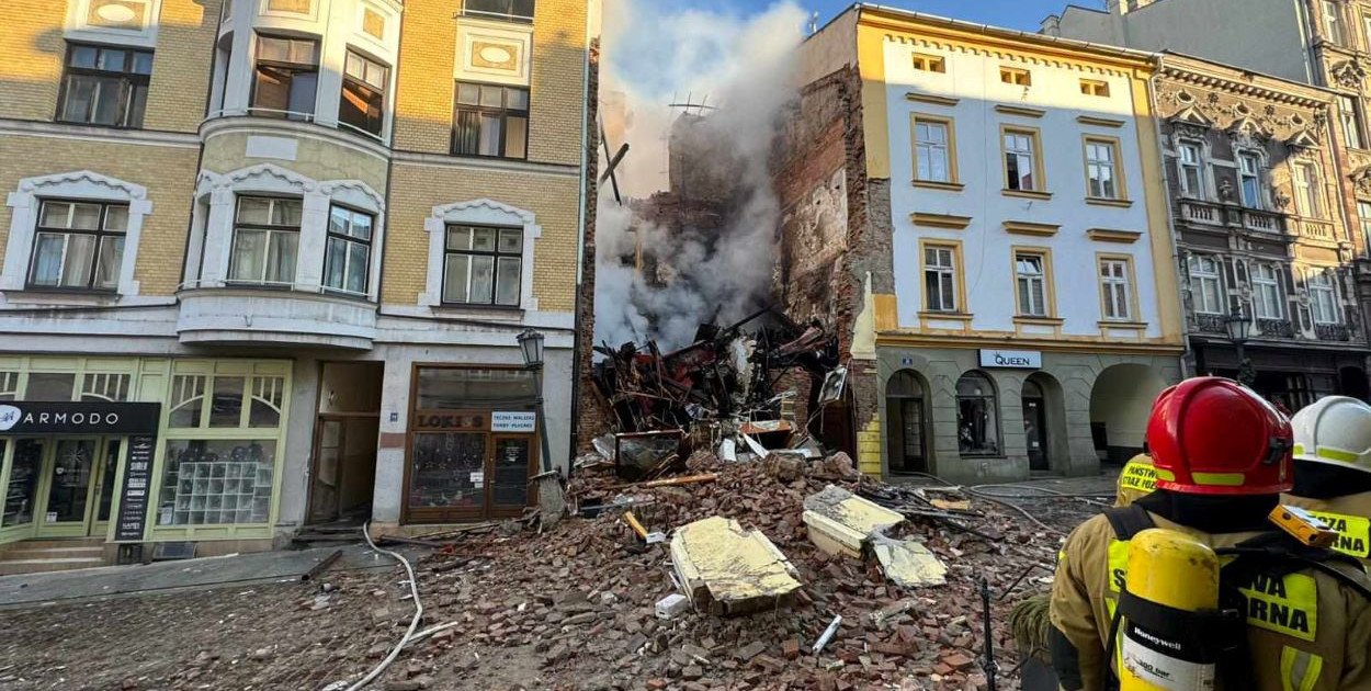 Pożar w kamienicy w Cieszynie na ulicy Głębokiej