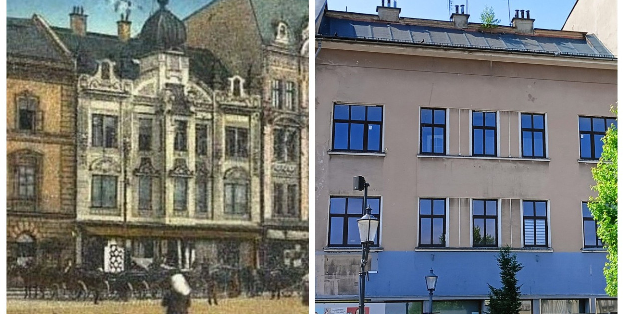 Dawny i obecny widok kamienicy / fot. Jacek Kachel 