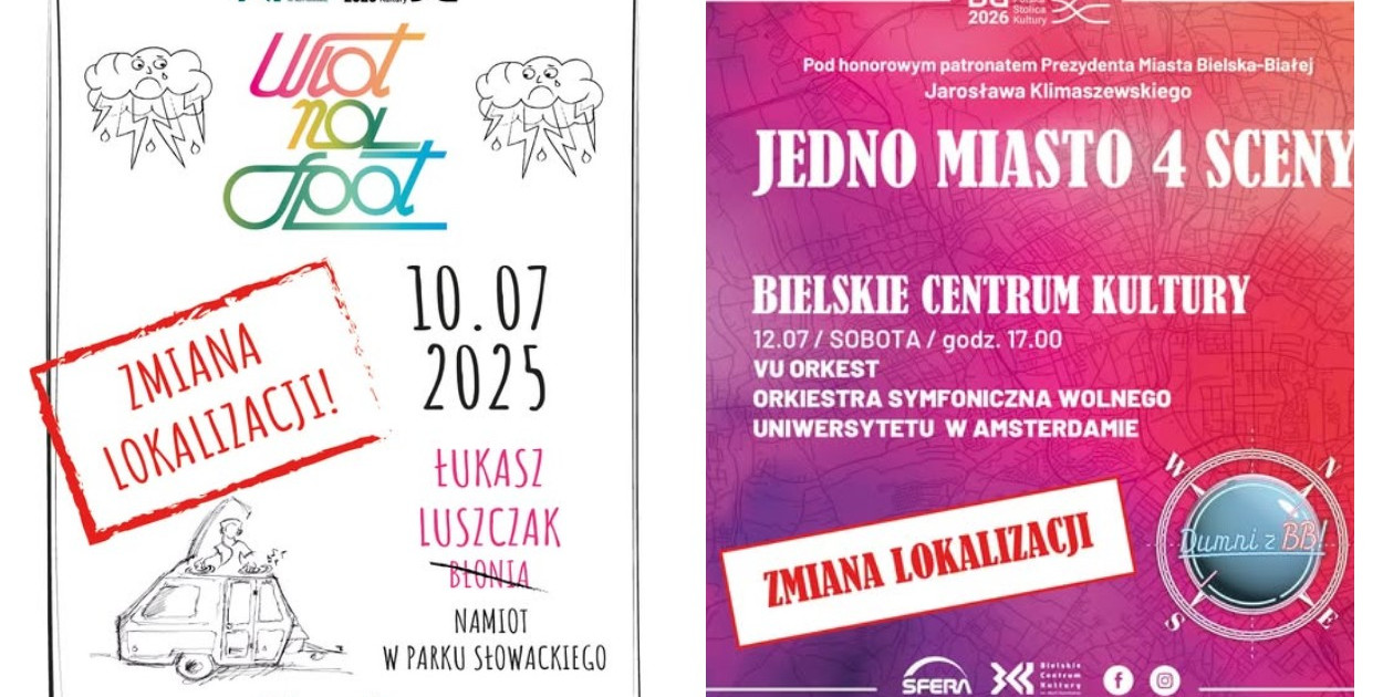Zmiana miejsca wydarzeń muzycznych