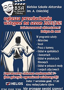 Marzysz o scenie? Przyjdź na casting do Bielskiej Szkoły Aktorskiej!