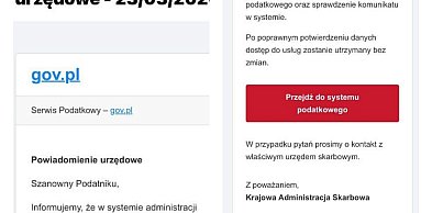 UWAGA: Oszuści podszywają się pod KAS i żądają potwierdzenia danych podatkowych