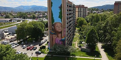 Mural "Rozmarzona dziewczynka" na osiedlu Wojska Polskiego  z nagrodą-21825