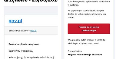UWAGA: Oszuści podszywają się pod KAS i żądają potwierdzenia danych podatkowych