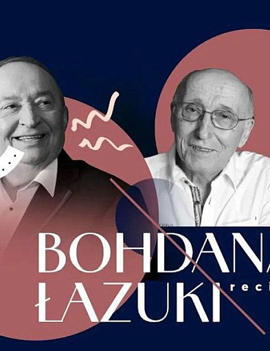 Bohdan Łazuka i Krzysztof Majewski na scenie Bielskiego Centrum Kultury