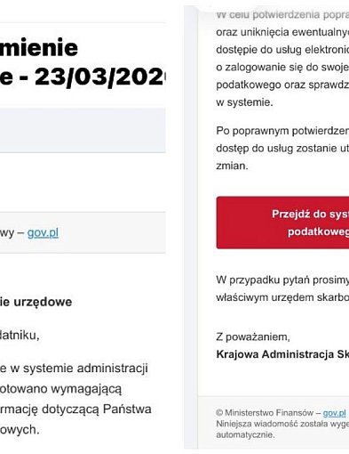 UWAGA: Oszuści podszywają się pod KAS i żądają potwierdzenia danych podatkowych