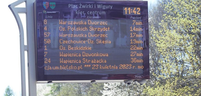 Przerwa w działaniu systemu ITS . Tablice pokażą tylko rozkład teoretyczny