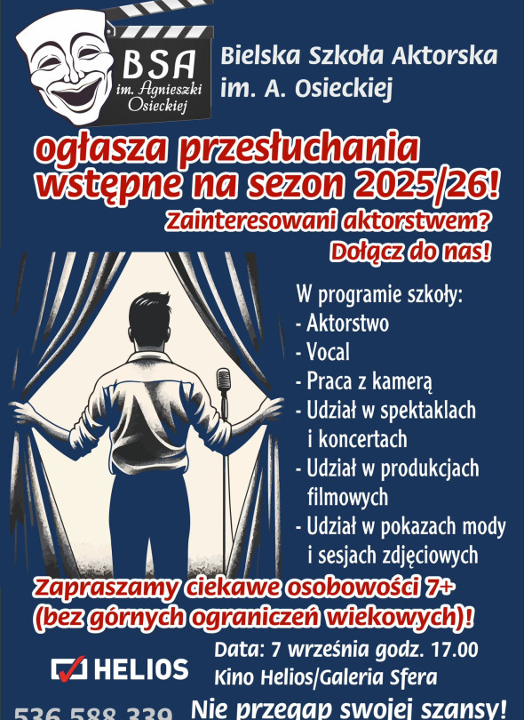 Marzysz o scenie? Przyjdź na casting do Bielskiej Szkoły Aktorskiej!