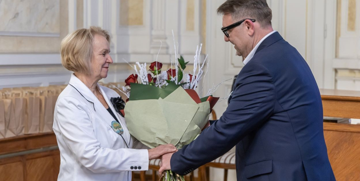 Elżbieta Rosińska i prezydent miasta Jarosław Klimaszewski