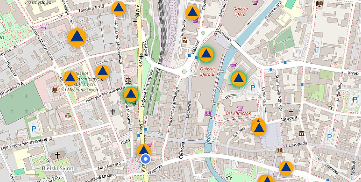 Punkty schronienia w Bielsku-Białej