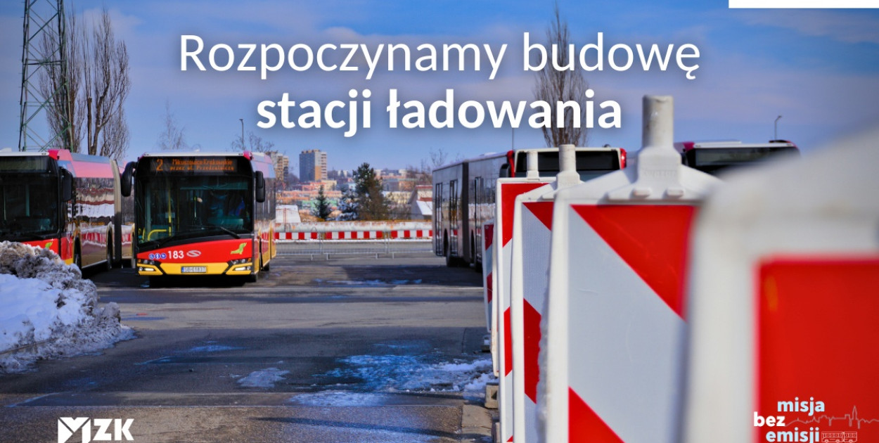 Budowa stacji ładowania autobusów elektrycznych w zajezdni MZK w Bielsku-Białej