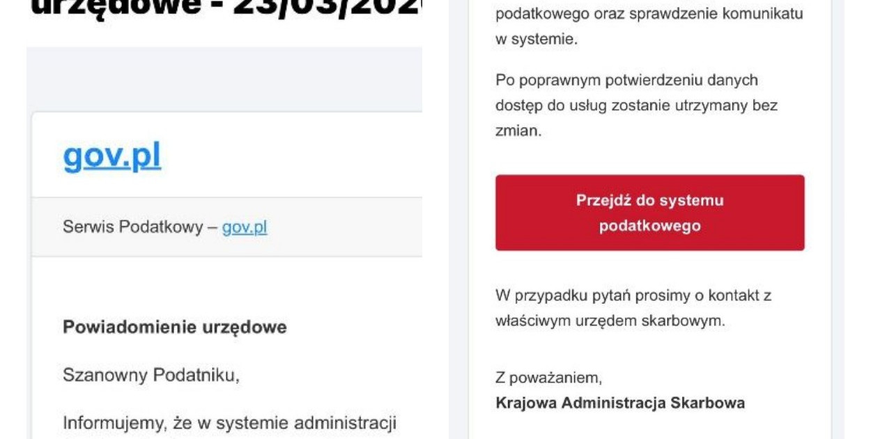 UWAGA: Oszuści podszywają się pod KAS i żądają potwierdzenia danych podatkowych