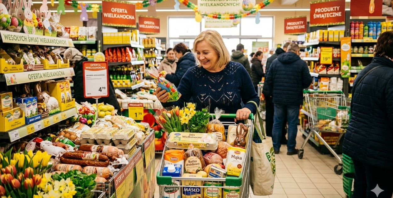 Wielkanoc 2026: wydatki na żywność i napoje. Najczęściej 200–300 zł na osobę
