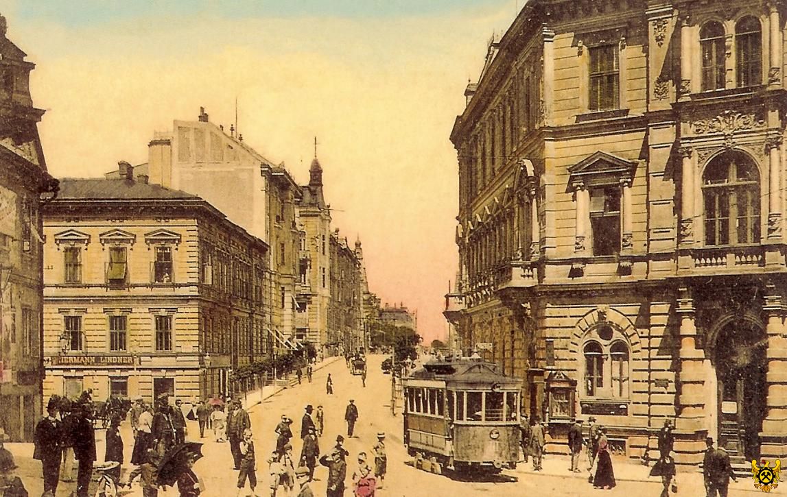 Rok 1909. Po prawej fasada budynku restauracji / fot. Domena Publiczna