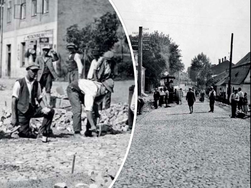 Rok 1929 - przebudowa ulicy Cieszyńskiej