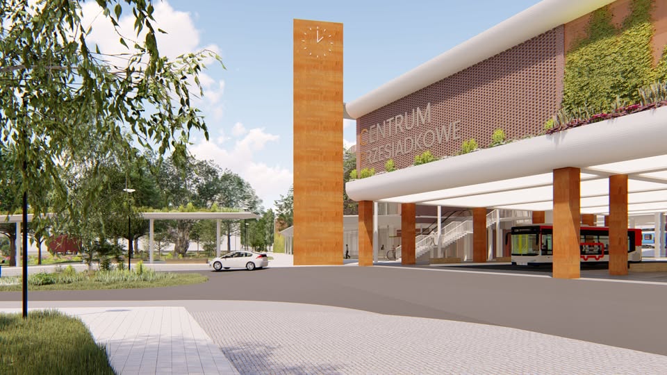 Wizualizacja - widok nowego dworca w Centrum Przesiadkowym 