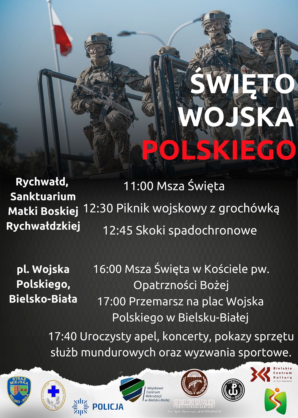 Święto Wojska Polskiego w Bielsku-Białej i Rychwałdzie