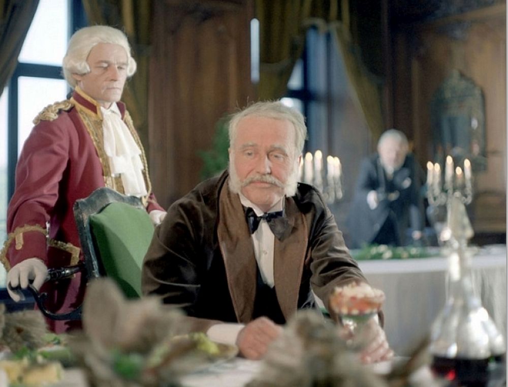 Scena z filmu Magnat - Jan Nowicki w zamku pszczyńskim