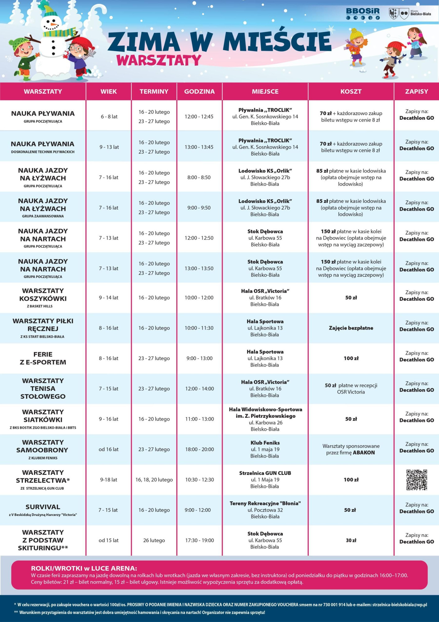 Ferie zimowe w Bielsku-Białej